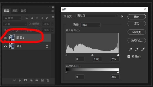 在pscs6中如何调整黑色层色阶-图1 在pscs6中如何调整黑色层色阶-图1