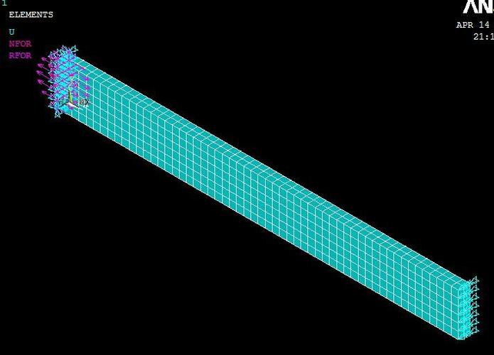悬臂梁ANSYS命令流如何正确编写?-图1 悬臂梁ANSYS命令流如何正确编写?-图1